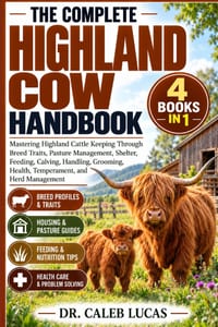 The Complete Highland Cow Handbook: Mastering Highland Cattle Keeping Through Breed Traits, Pasture Management, Shelter, Feeding, Calving, Handling, G cover