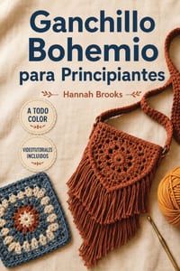 Ganchillo Bohemio para Principiantes: Guía Paso a Paso de Cuadrados de la Abuela, Flecos y Acogedores Accesorios del Hogar con Videotutoriales Incluid cover