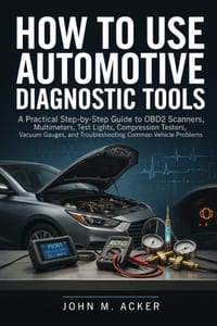 How to Use Automotive Diagnostic Tools: A Practical Step by Step Guide to OBD2 Scanners, Multimeters, Test Lights, Compression Testers, Vacuum Gauges, cover