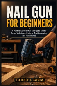 Nail Gun For Beginners: A Practical Guide to Nail Gun Types, Safety, Setup, Techniques, Projects, Troubleshooting, and Maintenance cover