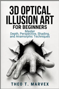 3D Optical Illusion Art For Beginners: Master Depth, Perspective, Shading, and Anamorphic Techniques cover