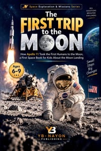 The First Trip to the Moon: How Did Humans First Land on the Moon, a First Space Book for Kids About Apollo cover