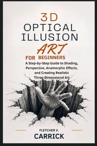 3D Optical Illusion Art For Beginners: A Step-by-Step Guide to Shading, Perspective, Anamorphic Effects, and Creating Realistic Three-Dimensional Art cover