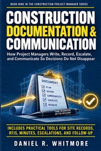 Construction Documentation & Communication: How Project Managers Write, Record, Escalate, and Communicate So Decisions Do Not Disappear cover