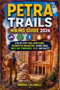 Petra Trails Hiking Guide 2025: "Step by Step, Trail Directions, Descriptive Navigation, Scenic Hikes, Multi Day Itineraries, Gears, and Safety" cover