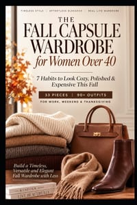 The Fall Capsule Wardrobe for Women Over 40: 7 Habits to Look Cozy, Polished & Expensive This Fall - 33 Pieces, 90+ Outfits for Work, Weekend & Thanks cover
