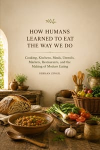 How Humans Learned to Eat the Way We Do: Cooking, Kitchens, Meals, Utensils, Markets, Restaurants, and the Making of Modern Eating cover