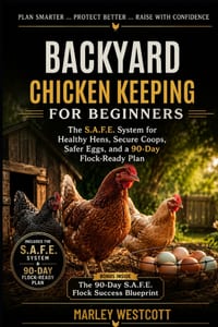 Backyard Chicken Keeping for Beginners: The S.A.F.E. System for Healthy Hens, Secure Coops, Safer Eggs, and a 90-Day Flock-Ready Plan cover