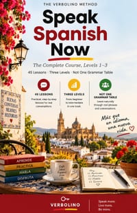Speak Spanish Now The Complete Course: Levels 1-3 in One Volume - 45 Lessons, No Grammar Tables, From First Words to Real Conversations cover