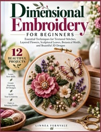 Dimensional Embroidery for Beginners: Essential Techniques for Textured Stitches, Layered Flowers, Sculptural Leaves, Botanical Motifs, and Beautiful cover