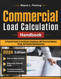 Commercial Load Calculation Handbook: A Practical Guide To Ventilation Compliance, NEC Electrical Demand Sizing, And System Commissioning cover