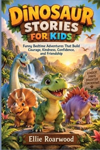 Dinosaur stories for Kids: Funny Bedtime Adventures That Build Courage, Kindness, Confidence and Friendship cover
