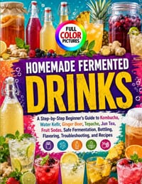 Homemade Fermented Drinks: A Step-by-Step Beginner's Guide to Kombucha, Water Kefir, Ginger Beer, Tepache, Jun Tea, Fruit Sodas, Safe Fermentation, Bo cover