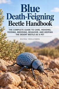 Blue Death-Feigning Beetle Handbook: The Complete Guide to Care, Housing, Feeding, Breeding, Behavior, and Keeping the Desert Beetle as a Pet cover