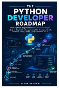 The Python Developer Roadmap: From Python Beginner to Professional Developer: A Step-by-Step Guide to Programming, Web Development, APIs, Databases, T cover