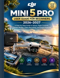 Dji Mini 5 Pro User Guide for Beginners 2026-2027: A Step-by-Step Guide to Setup, Flight Controls, Camera Modes, Video Recording, and Smart Features cover