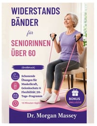 Widerstandsbänder für Seniorinnen über 60 (Großdruck): Schonende Übungen für Muskelkraft, Gelenkschutz & Flexibilität 28-Tage-Programm 10 Minuten tägl cover
