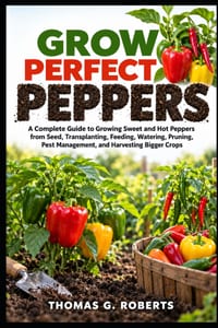 Grow Perfect Peppers: A Complete Guide to Growing Sweet and Hot Peppers from Seed, Transplanting, Feeding, Watering, Pruning, Pest Management, and Har cover