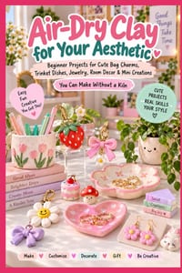 Air-Dry Clay for Your Aesthetic: Beginner Projects for Cute Bag Charms, Trinket Dishes, Jewelry, Room Decor & Mini Creations You Can Make Without a Ki cover