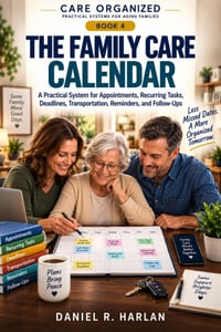 The Family Care Calendar: A Practical System for Appointments, Recurring Tasks, Deadlines, Transportation, Reminders, and Follow-Ups cover