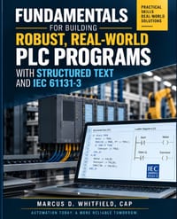 PLCs for Beginners: Fundamentals for Building Robust, Real-World PLC Programs with Structured Text and IEC 61131-3 cover