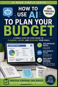 How to Use AI to Plan Your Budget: A Simple Step-by-Step Guide to Planning, Saving, and Reaching Your Goals cover