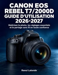 Canon EOS Rebel T7/2000D Guide d'utilisation 2026-2027: Maîtrisez la photo, les réglages essentiels et le partage sans fil en toute confiance cover