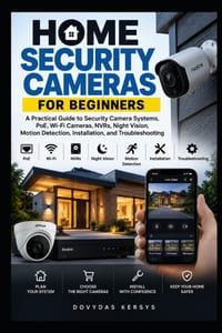 Home Security Cameras for Beginners: A Practical Guide to PoE, Wi-Fi, NVRs, Storage, Night Vision, Motion Detection, Installation, Security, and Troub cover
