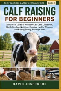 Calf Raising For Beginners: A Practical Guide to Newborn Calf Care, Colostrum, Bottle Feeding, Housing, Weaning, Health, and Raising Strong, Healthy C cover