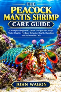 The Peacock Mantis Shrimp Care Guide: A Complete Beginner's Guide to Aquarium Setup, Water Quality, Feeding, Behavior, Health, Handling, and Responsib cover