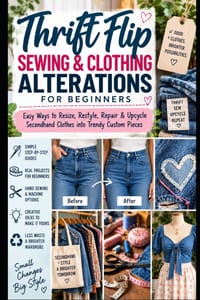 Thrift Flip Sewing & Clothing Alterations for Beginners: Easy Ways to Resize, Restyle, Repair & Upcycle Secondhand Clothes into Trendy Custom Pieces cover