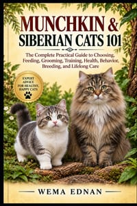 Munchkin & Siberian Cats 101: The Complete Practical Guide to Choosing, Feeding, Grooming, Training, Health, Behavior, Breeding, and Lifelong Care cover