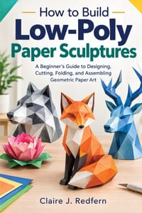 How to Build Low-Poly Paper Sculptures: A Beginner's Guide to Designing, Cutting, Folding, and Assembling Geometric Paper Art cover