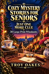 Cozy Mystery Stories for Seniors: Just One More Clue: 30 Large Print Whodunits with Clever Clues, Village Secrets, Charming Characters and Satisfying cover