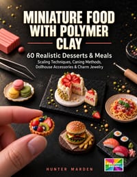 Miniature Food with Polymer Clay: 60 Realistic Desserts & Meals - Scaling Techniques, Caning Methods, Dollhouse Accessories & Charm Jewelry cover