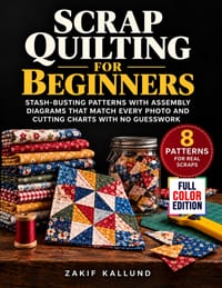 Scrap Quilting for Beginners: Stash-Busting Patterns with Assembly Diagrams That Match Every Photo and Cutting Charts with No Guesswork cover