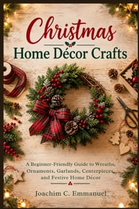 Christmas Home Décor Crafts: A Beginner-Friendly Guide to Wreaths, Ornaments, Garlands, Centerpieces, and Festive Home Décor cover