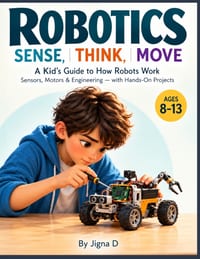 Robotics: SENSE, THINK, MOVE: A Kid's Guide to How Robots Work, Sensors, Motors & Engineering - with Hands-On Projects cover