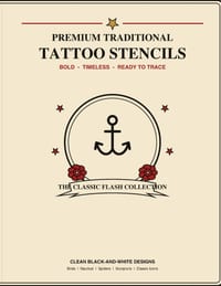 Premium Traditional Tattoo Stencils: Old-School Ink. New Ideas cover