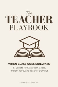 The Teacher Playbook: When Class Goes Sideways: 51 Scripts for Classroom Crises, Parent Talks, and Teacher Burnout cover