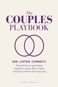 The Couples Playbook: Ask. Listen. Connect: 51 Questions to Go Deeper Together, Repair After a Fight, and Stay Close for the Long Haul cover