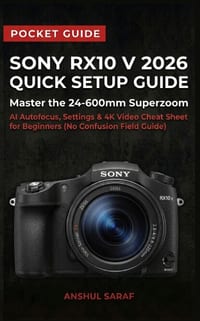 Sony RX10 V 2026 Quick Setup Guide: Master the 24-600mm Superzoom - AI Autofocus, Settings & 4K Video Cheat Sheet for Beginners (No Confusion Pocket F cover