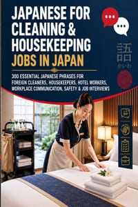 Japanese for Cleaning & Housekeeping Jobs in Japan: 300 Essential Japanese Phrases for Foreign Cleaners, Housekeepers, Hotel Workers, Workplace Commun cover