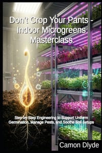 Don't Crop Your Pants - Indoor Microgreens Masterclass: Step-by-Step Engineering to Support Uniform Germination, Manage Pests, and Soothe Soil Setups cover