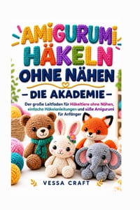 Amigurumi H�keln Ohne N�hen - Die Akademie: Der gro�e Leitfaden f�r H�keltiere ohne N�hen, einfache H�kelanleitungen und s��e Amigurumi f�r Anf�nger cover