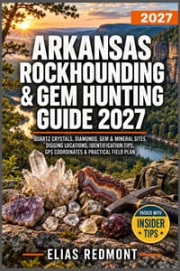 Arkansas Rockhounding & Gem Hunting Guide 2027: Quartz Crystals, Diamonds, Gem & Mineral Sites, Digging Locations, Identification Tips, GPS Coordinate cover