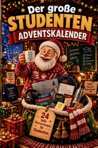 Der große Studenten-Adventskalender: Buch-Adventskalender zum Lesen und Knobeln als Geschenk für Studenten cover