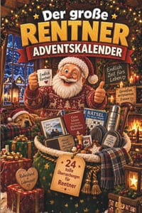 Der große Rentner-Adventskalender: Buch-Adventskalender zum Lesen und Knobeln als Geschenk für Rentner cover