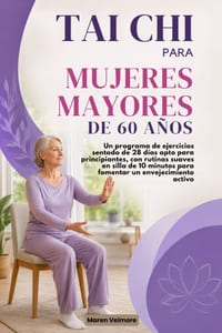 Tai CHI Para Mujeres Mayores de 60 Años: Un programa de ejercicios sentado de 28 días apto para principiantes, con rutinas suaves en silla de 10 minut cover