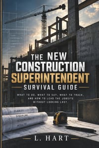 The New Construction Superintendent Survival Guide: What to do, what to say, what to track, and how to lead the jobsite without looking lost. cover
